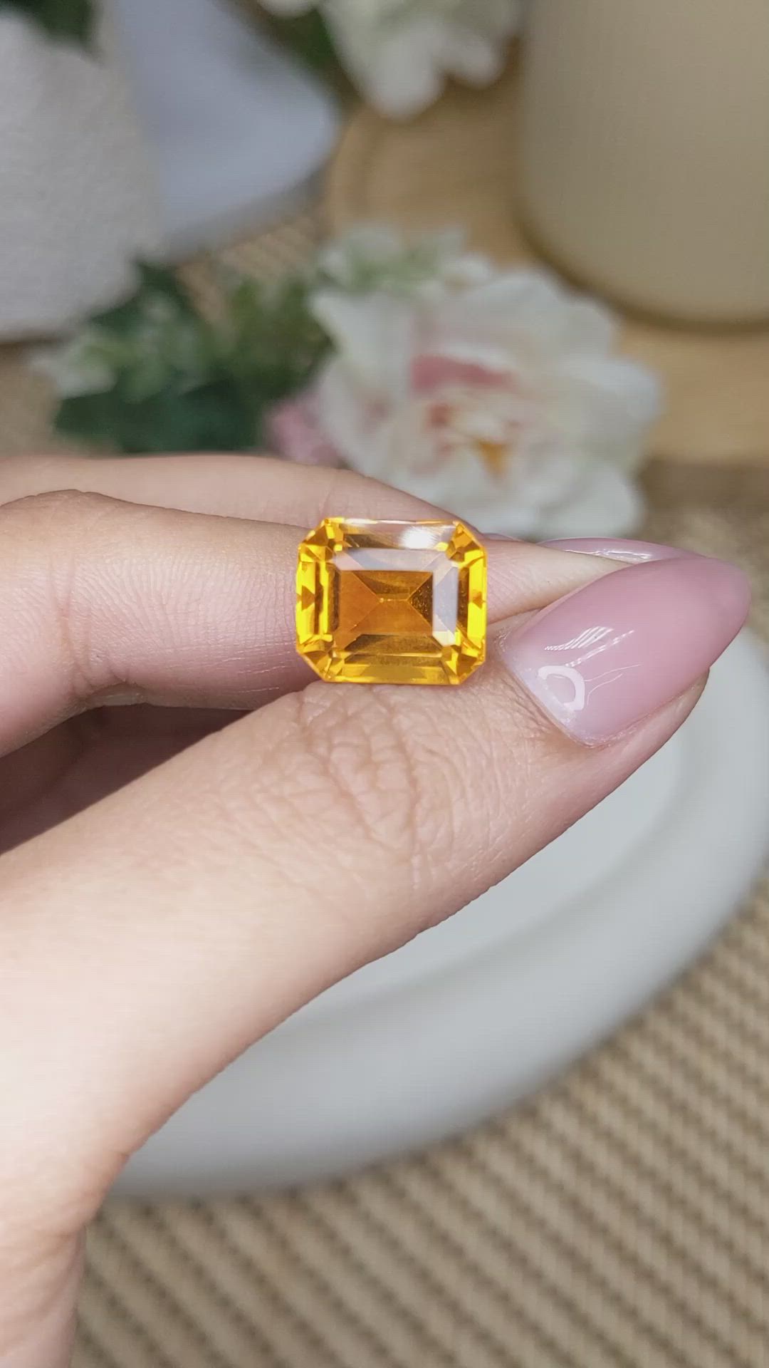 8.29 Ct. Yellowish Orange Citrine from Brazil Size Video