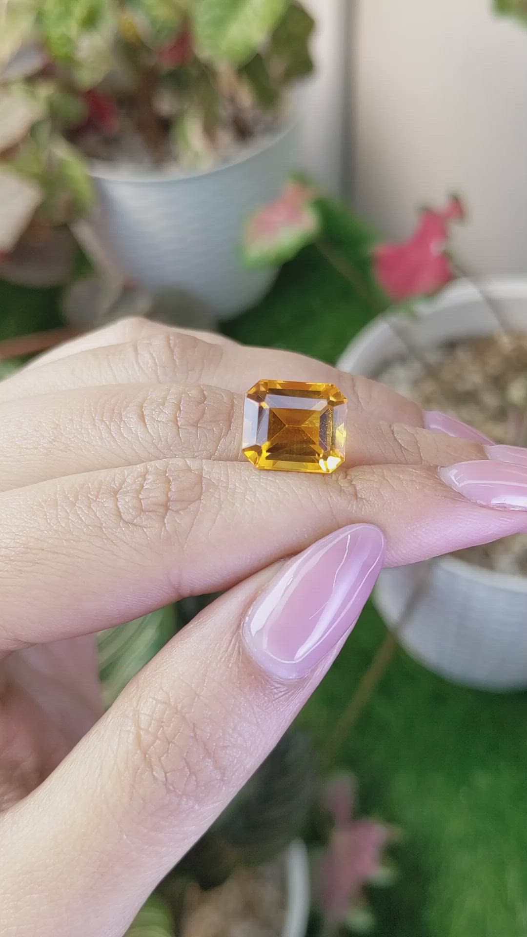 8.29 Ct. Yellowish Orange Citrine from Brazil Size Video
