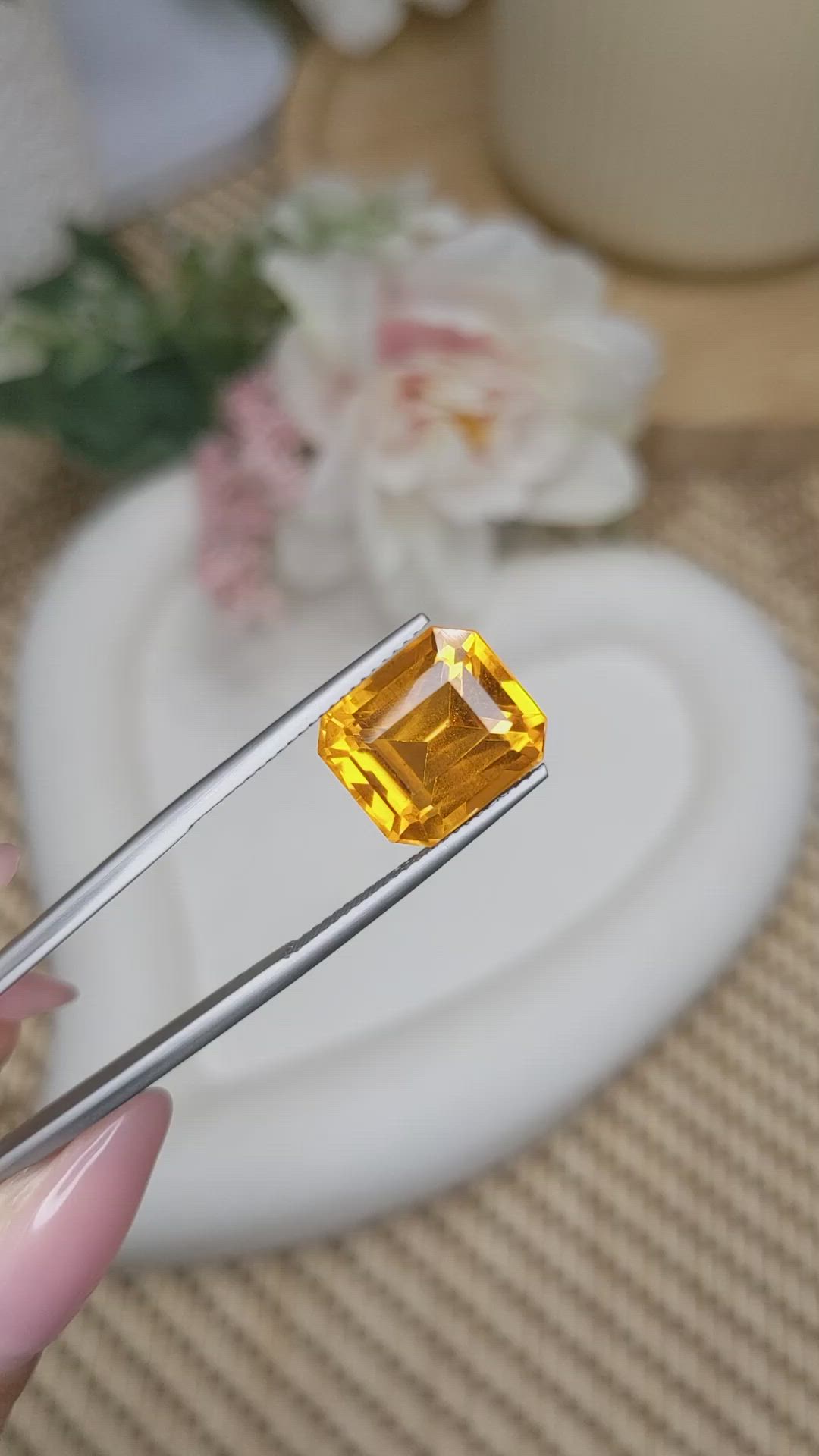 8.29 Ct. Yellowish Orange Citrine from Brazil Size Video