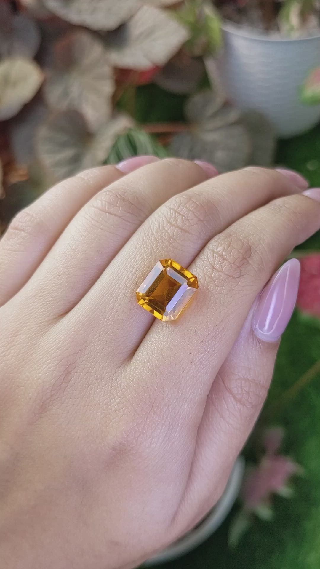 8.29 Ct. Yellowish Orange Citrine from Brazil Size Video