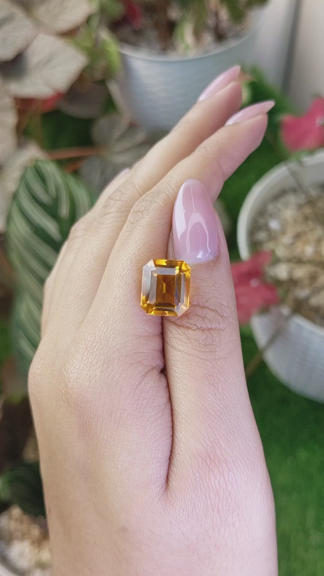 8.29 Ct. Yellowish Orange Citrine from Brazil Size Video