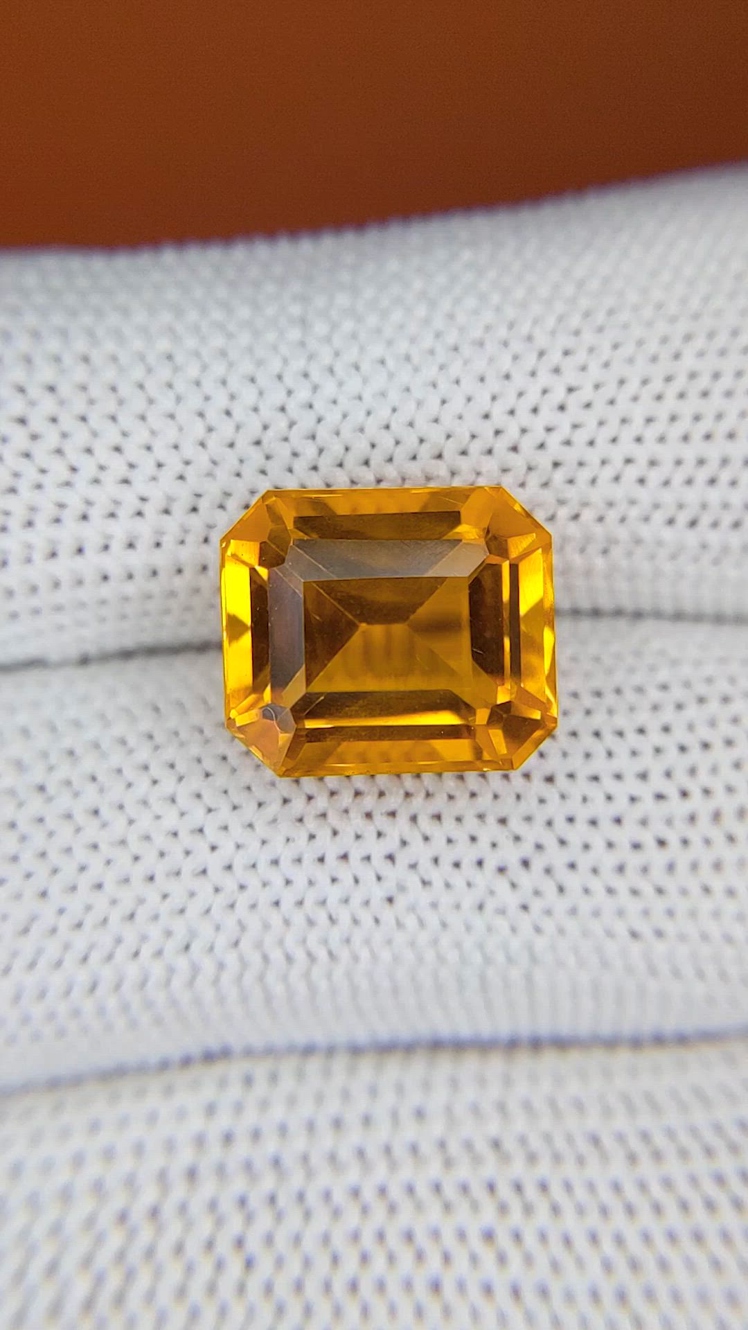8.29 Ct. Yellowish Orange Citrine from Brazil Size Video