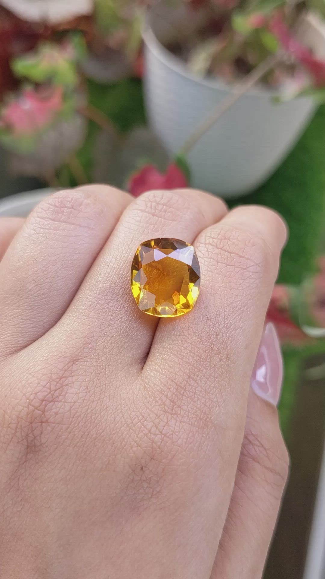 8.43 Ct. Yellowish Orange Citrine from Brazil Size Video