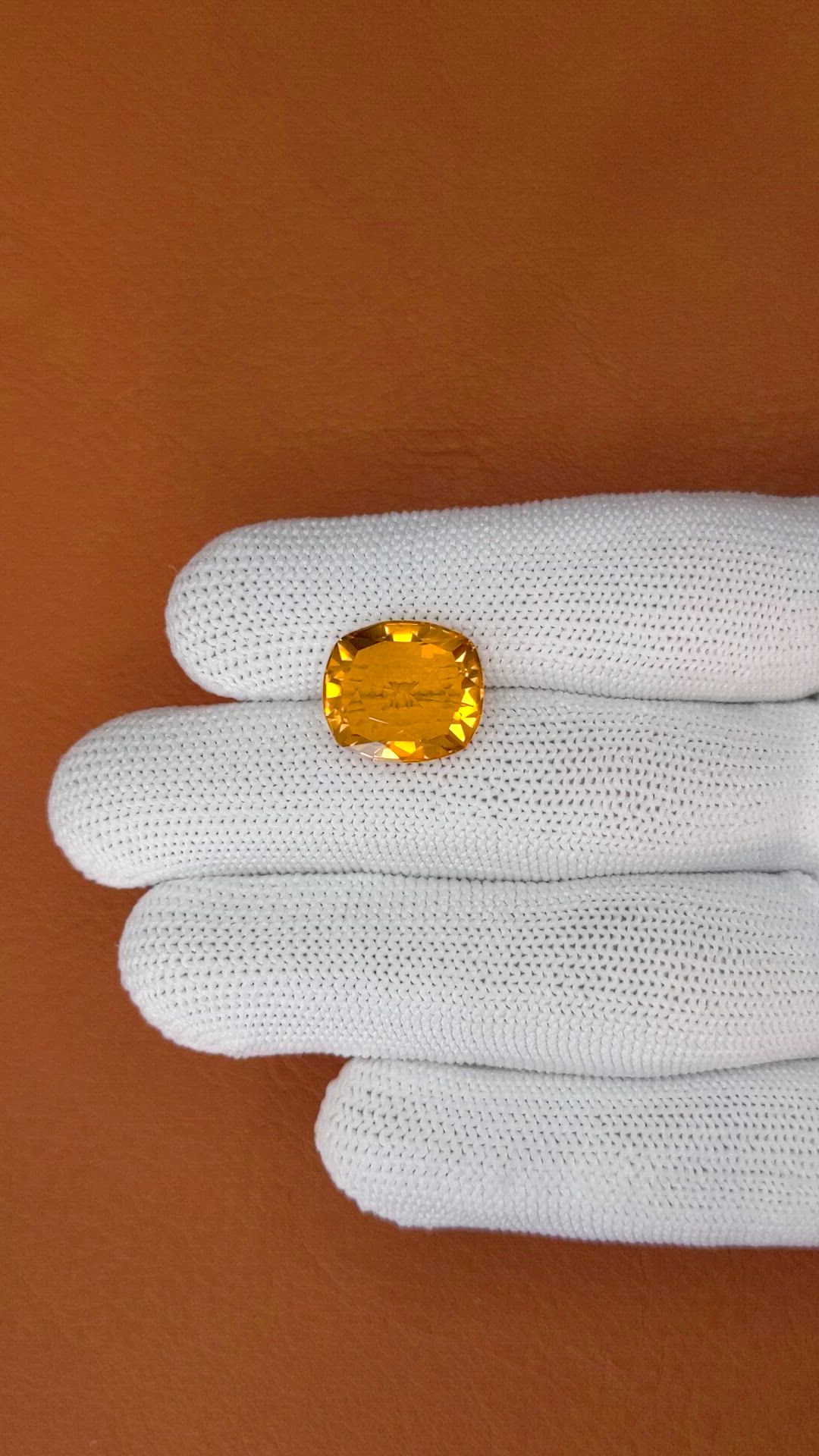 8.43 Ct. Yellowish Orange Citrine from Brazil Size Video