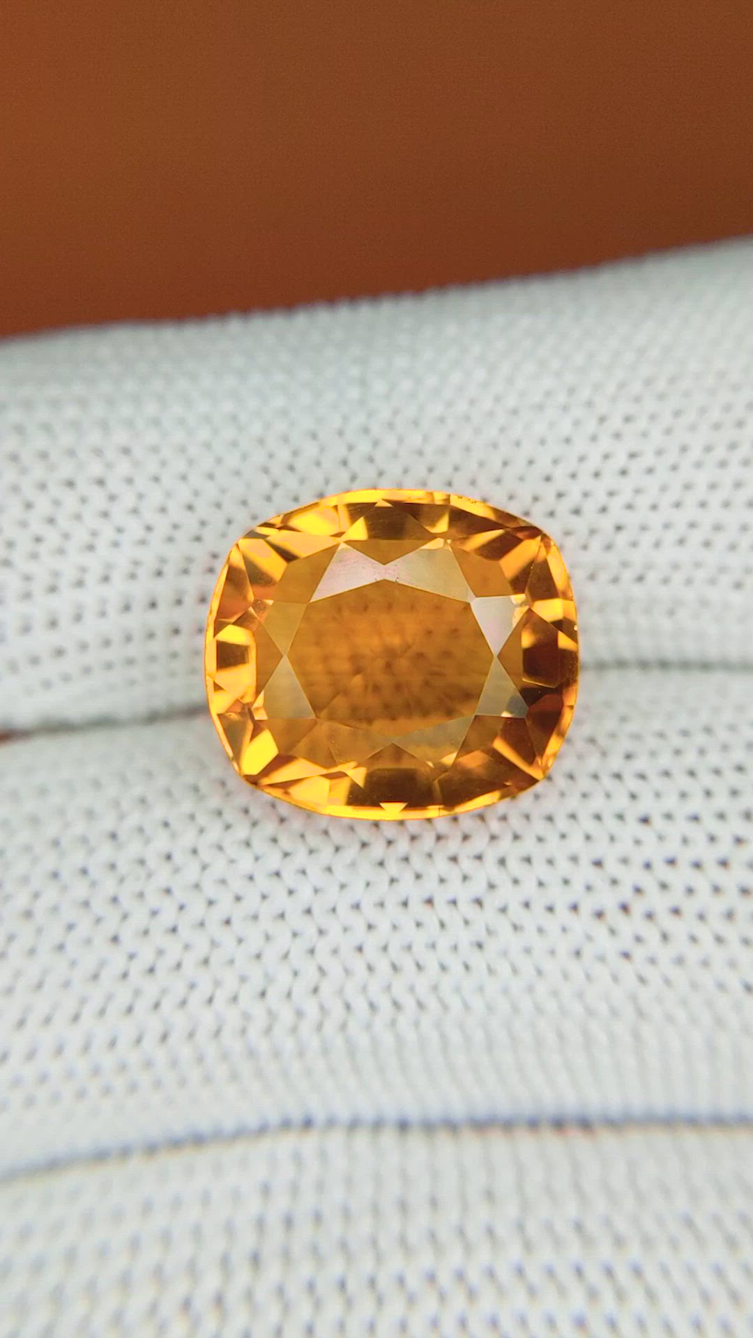 8.43 Ct. Yellowish Orange Citrine from Brazil Size Video