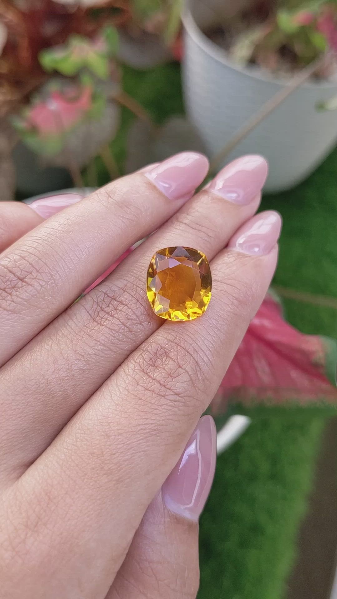 8.43 Ct. Yellowish Orange Citrine from Brazil Size Video