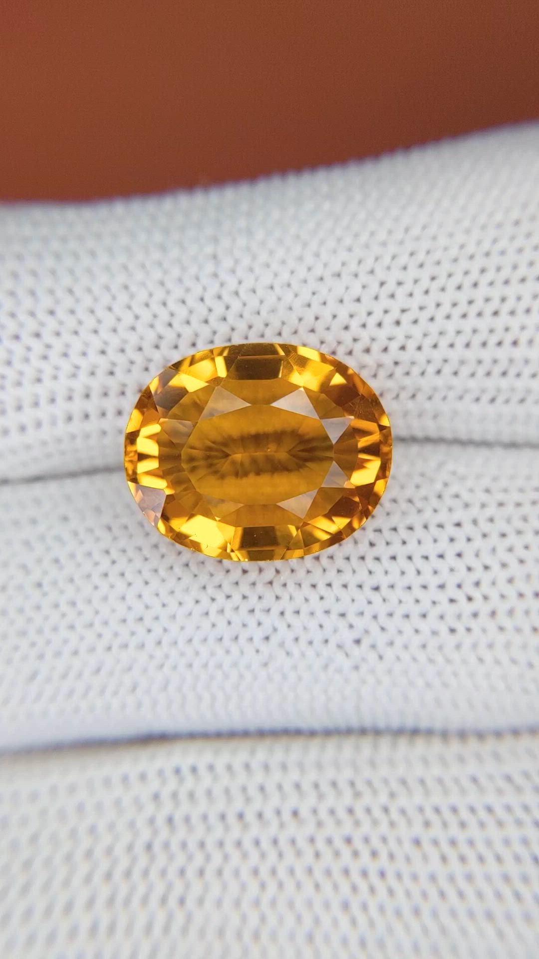 8.60 Ct. Yellowish Orange Citrine from Ceylon (Sri Lanka) Size Video