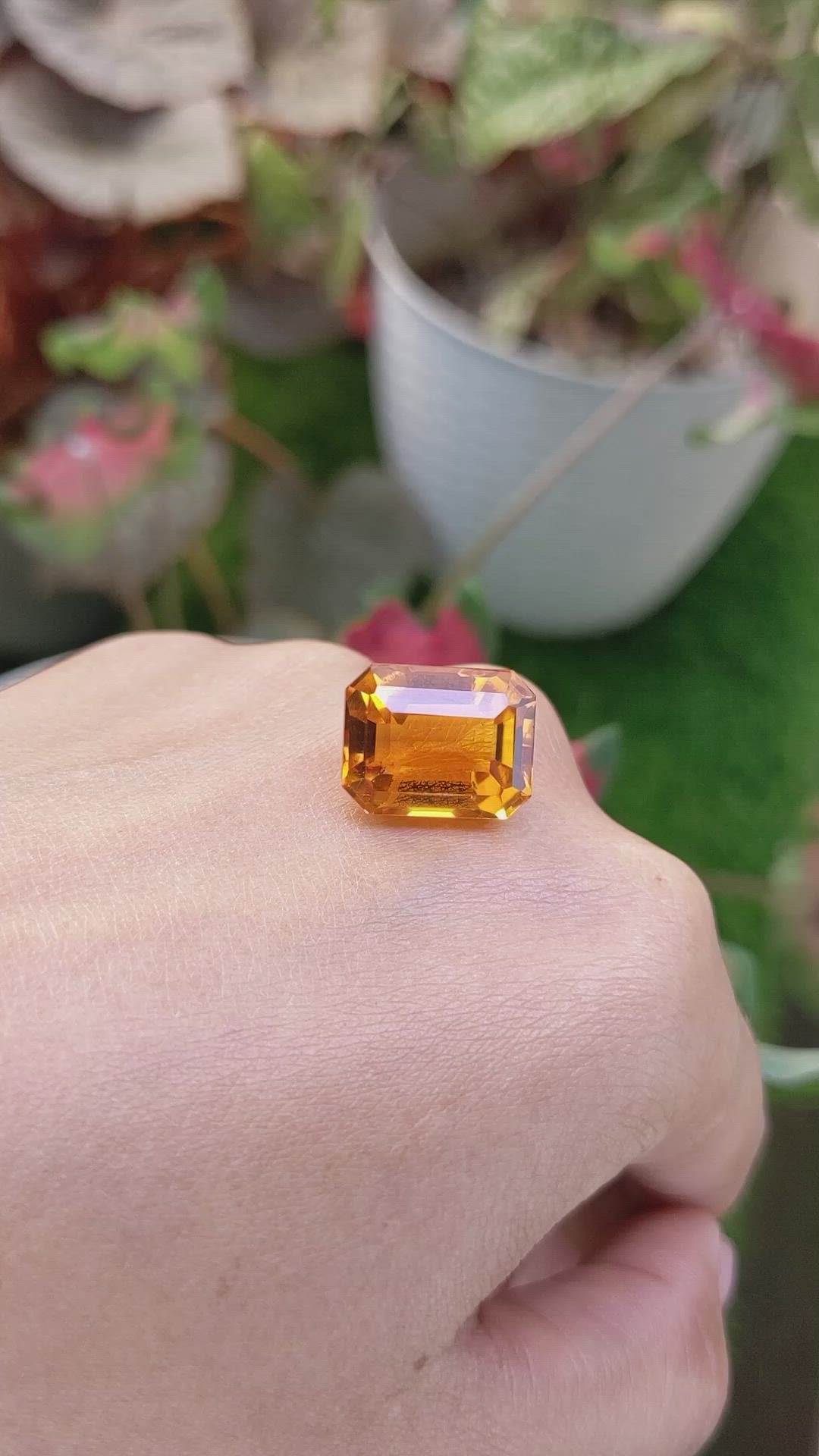 12.57 Ct. Orange Citrine from Brazil Size Video