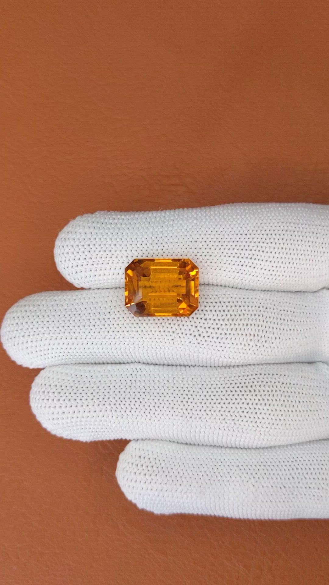 12.57 Ct. Orange Citrine from Brazil Size Video
