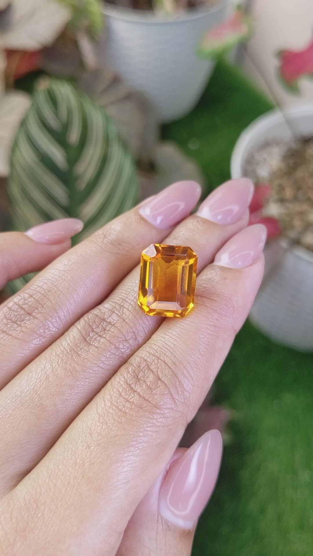 12.57 Ct. Orange Citrine from Brazil Size Video
