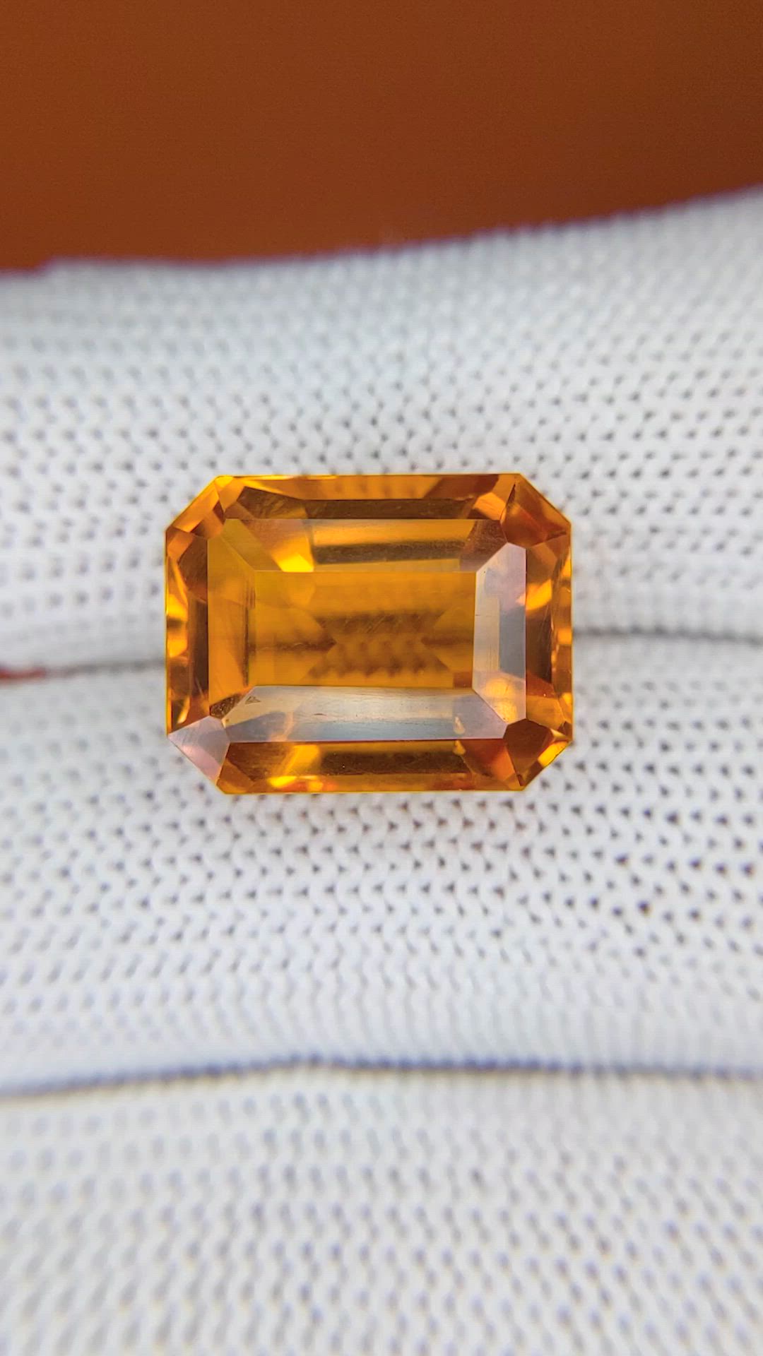 12.57 Ct. Orange Citrine from Brazil Size Video
