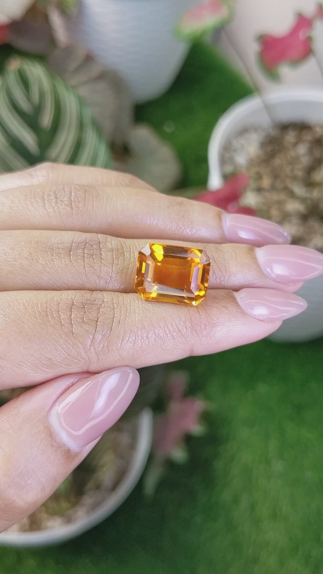 12.57 Ct. Orange Citrine from Brazil Size Video