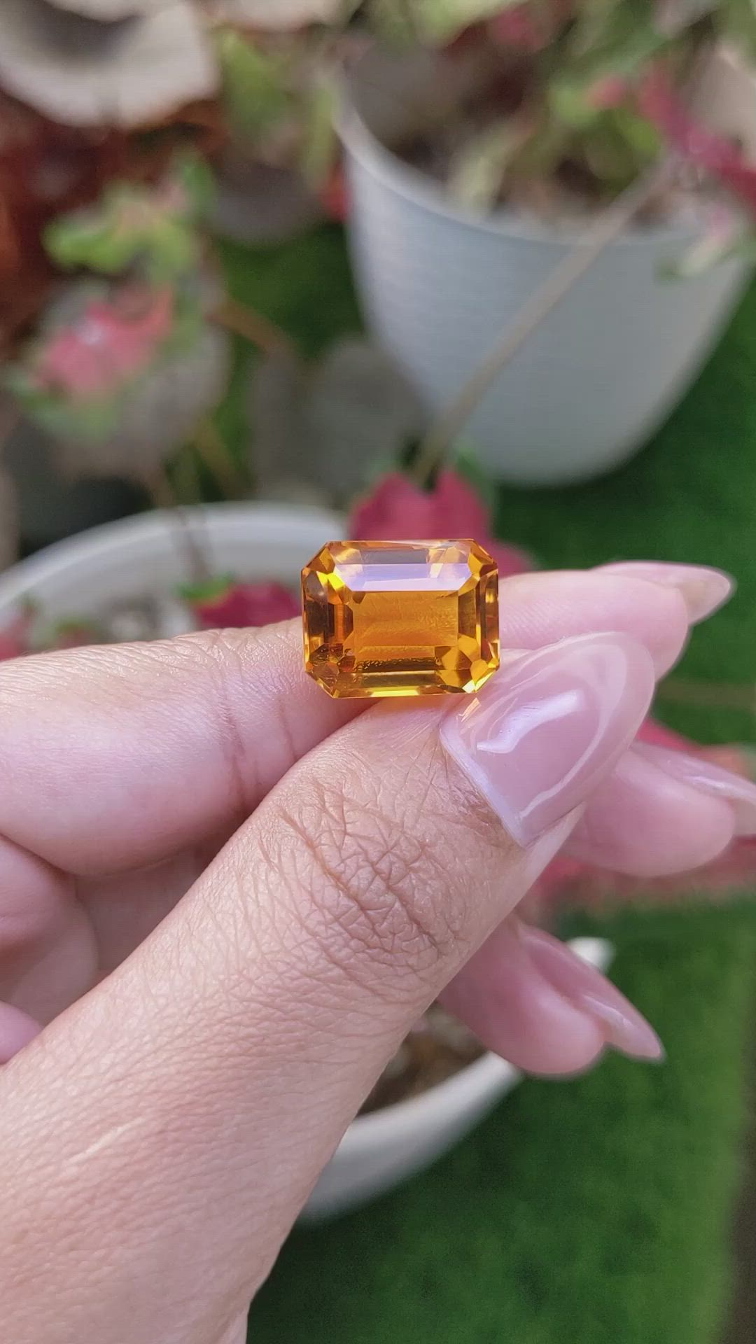 12.57 Ct. Orange Citrine from Brazil Size Video