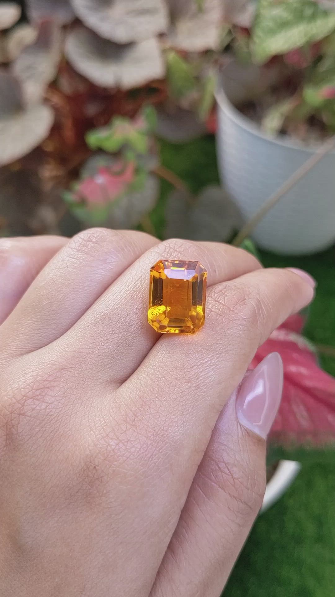 12.57 Ct. Orange Citrine from Brazil Size Video