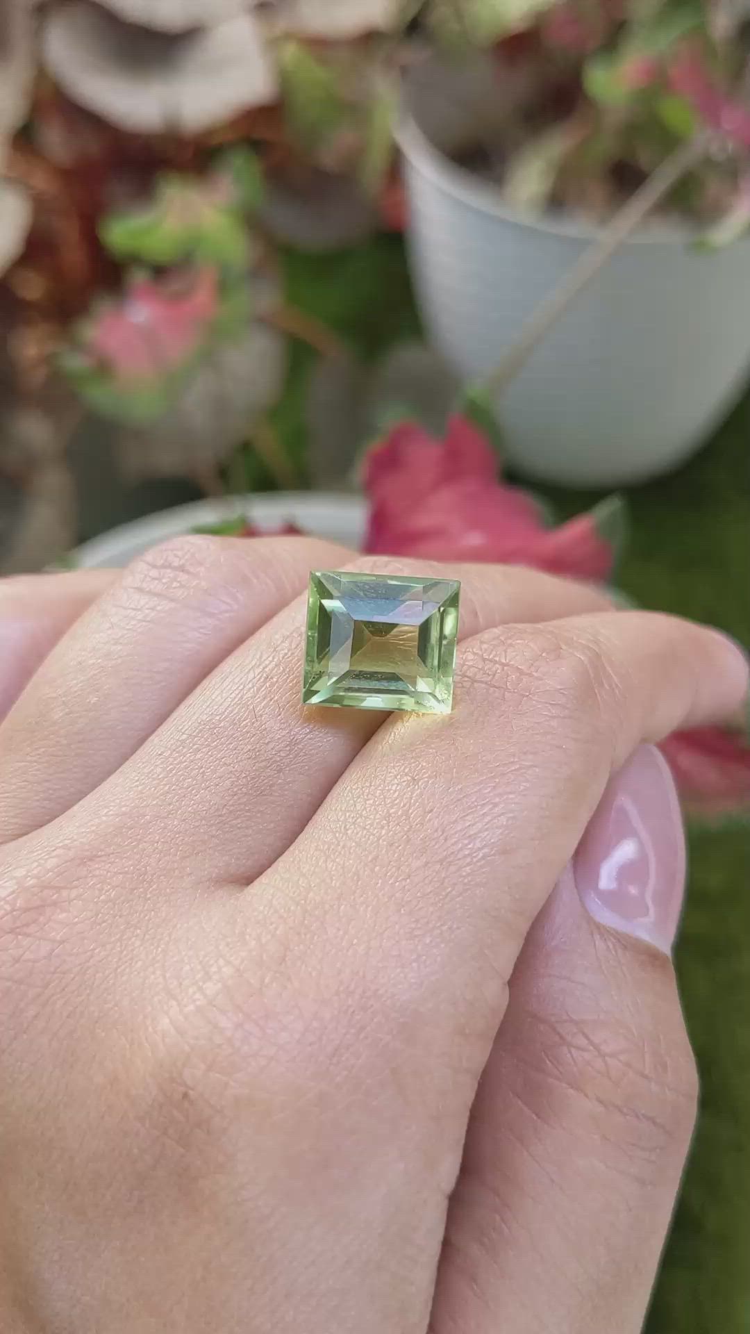 10.47 Ct. Yellowish Green Prasiolite from Madagascar Size Video