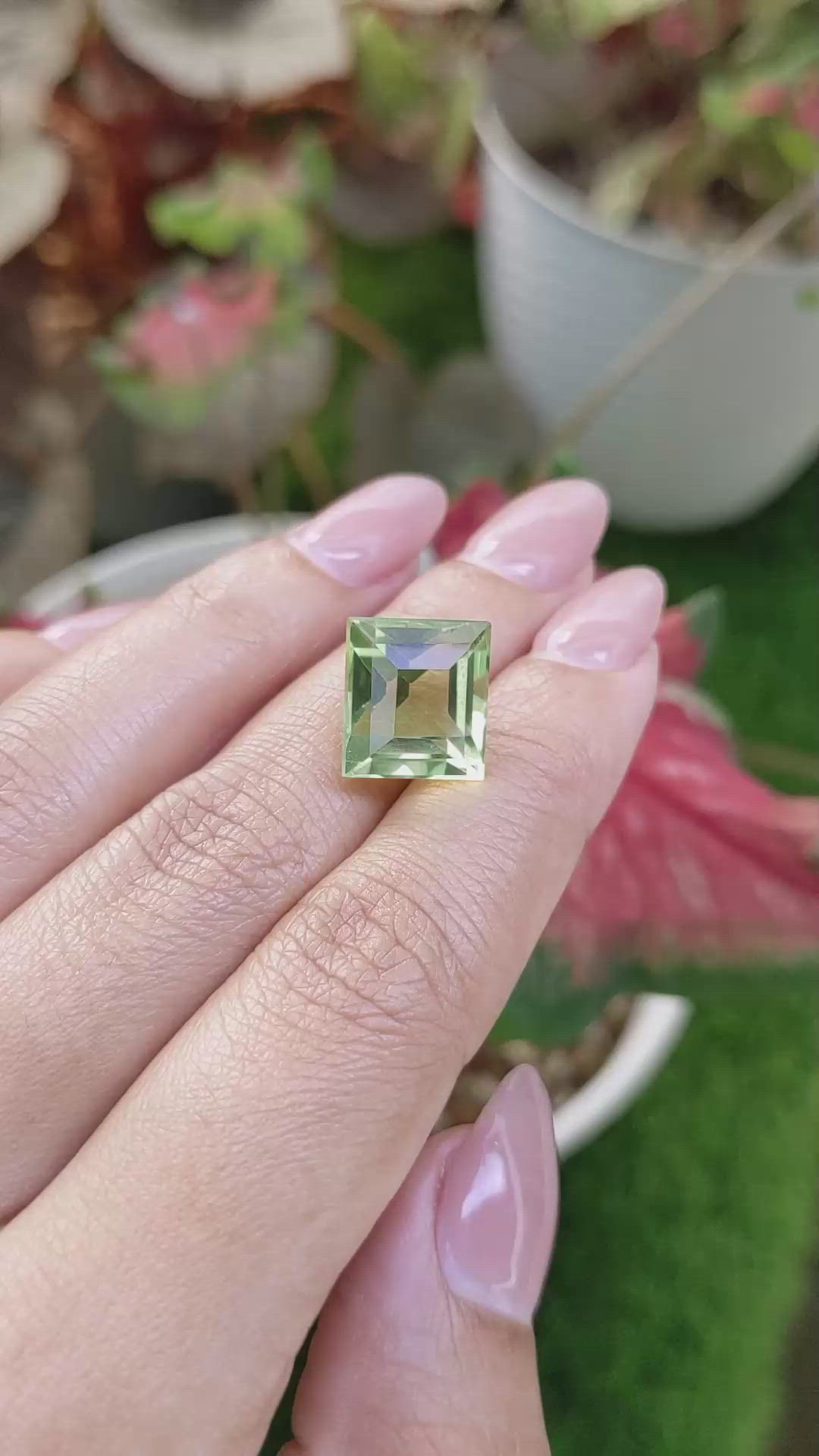 10.47 Ct. Yellowish Green Prasiolite from Madagascar Size Video