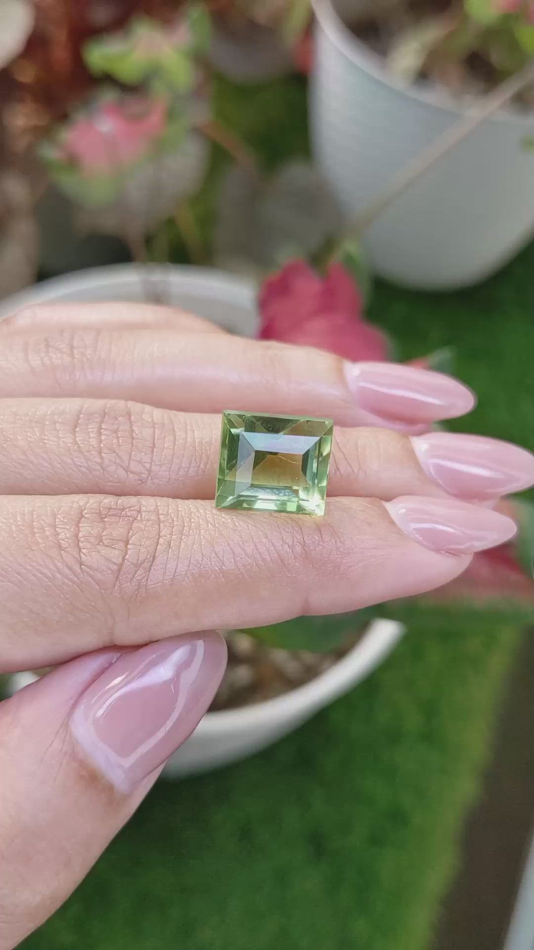 10.47 Ct. Yellowish Green Prasiolite from Madagascar Size Video