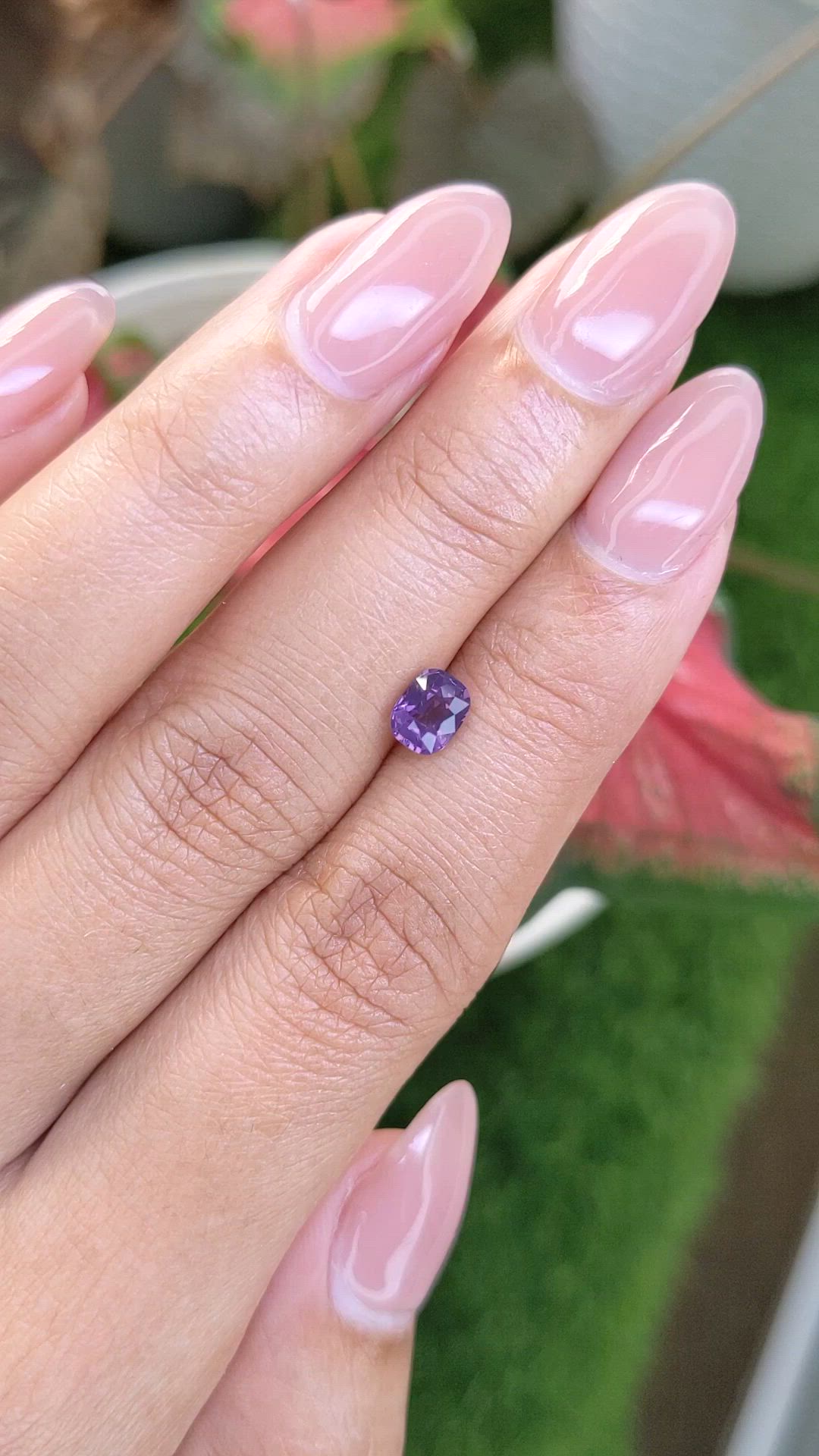 0.79 Ct. Pinkish Purple Spinel from Ceylon (Sri Lanka) Size Video