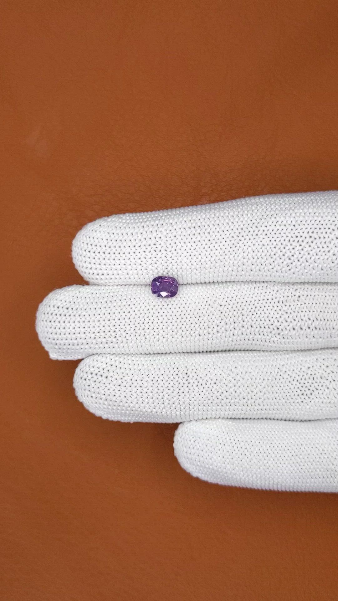 0.79 Ct. Pinkish Purple Spinel from Ceylon (Sri Lanka) Size Video