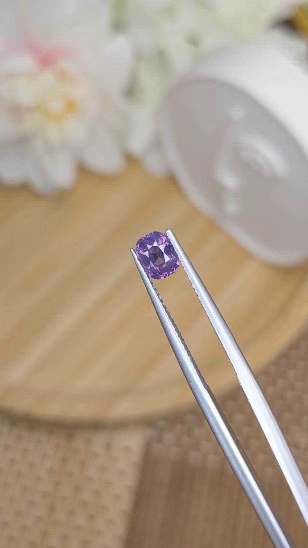 0.79 Ct. Pinkish Purple Spinel from Ceylon (Sri Lanka) Size Video