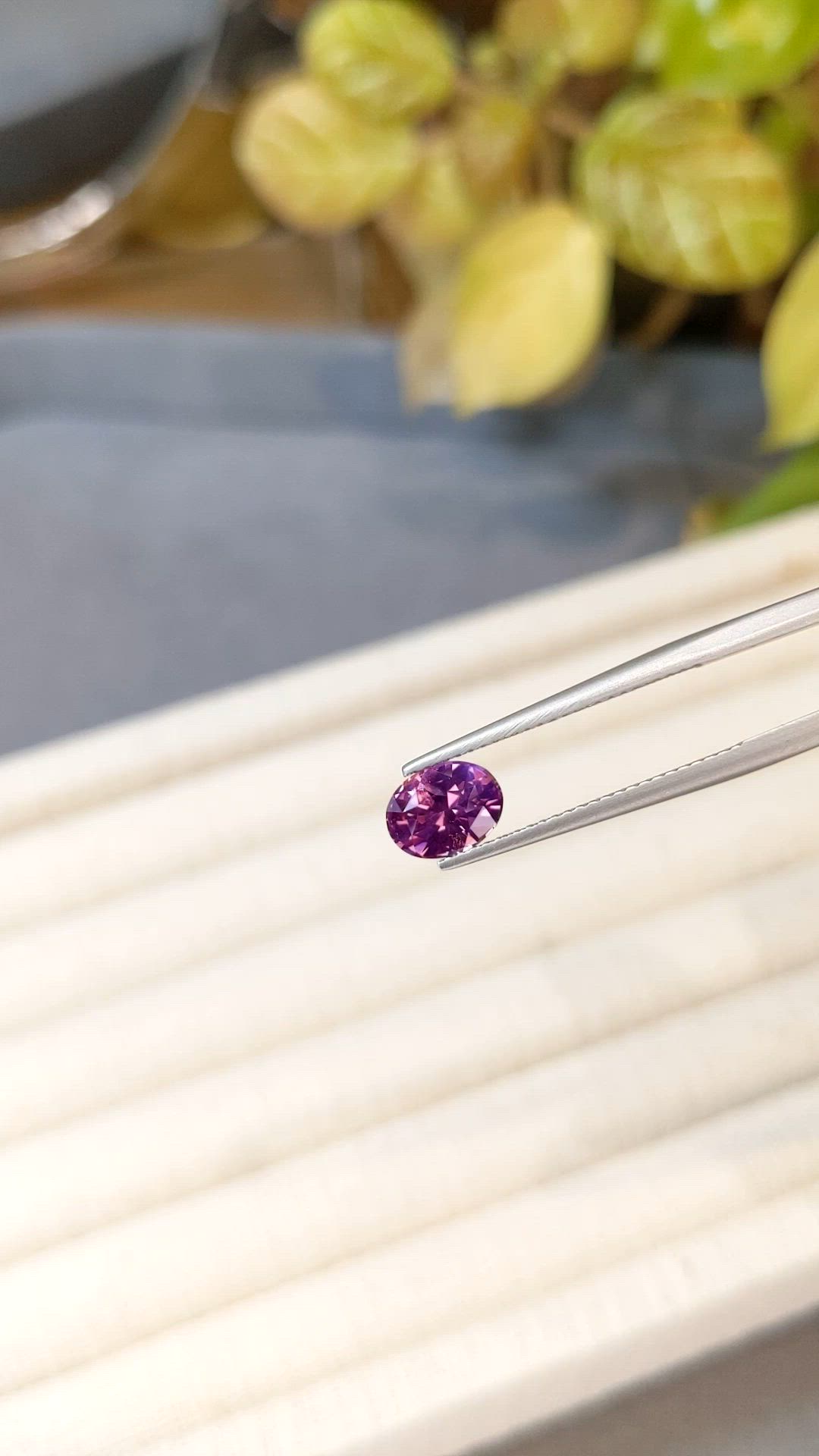 1.63 Ct. Purplish Pink Spinel from Tanzania Size Video