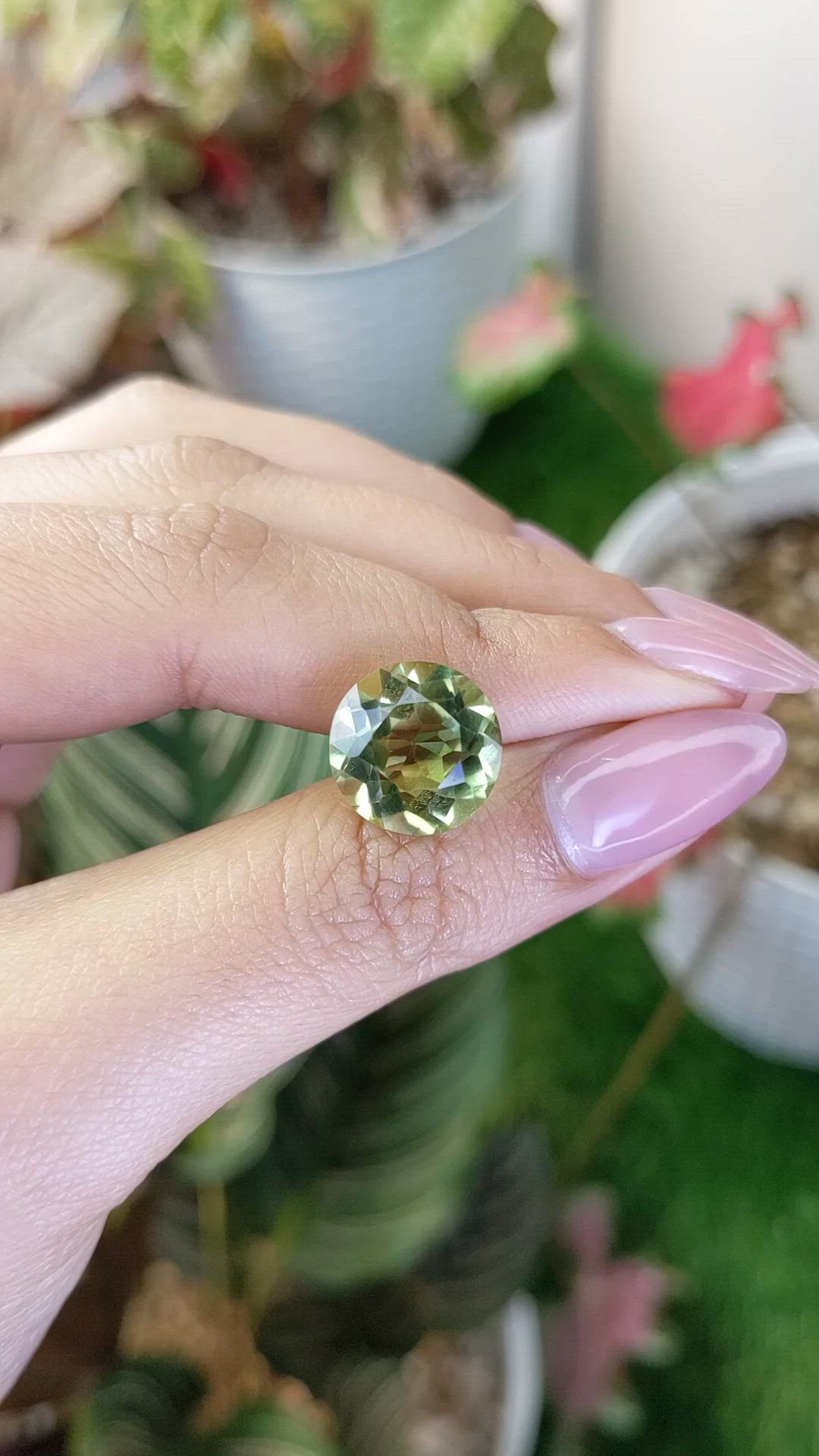 7.49 Ct. Yellowish Green Prasiolite from Madagascar Size Video