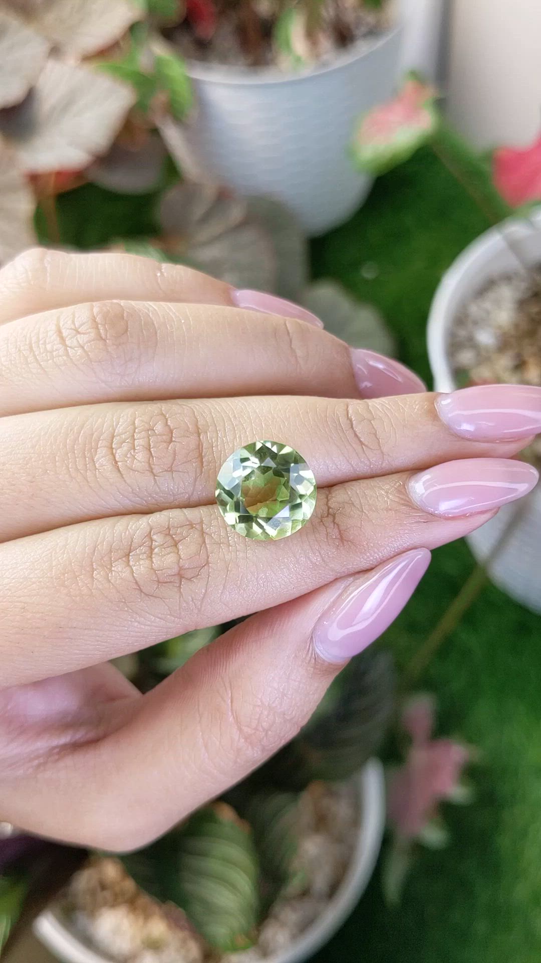 7.49 Ct. Yellowish Green Prasiolite from Madagascar Size Video