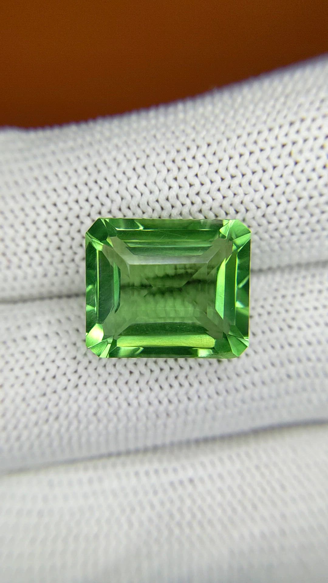 11.38 Ct. Yellowish Green Prasiolite from Madagascar Size Video