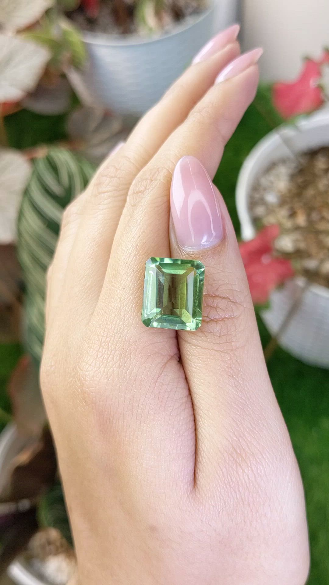 11.38 Ct. Yellowish Green Prasiolite from Madagascar Size Video