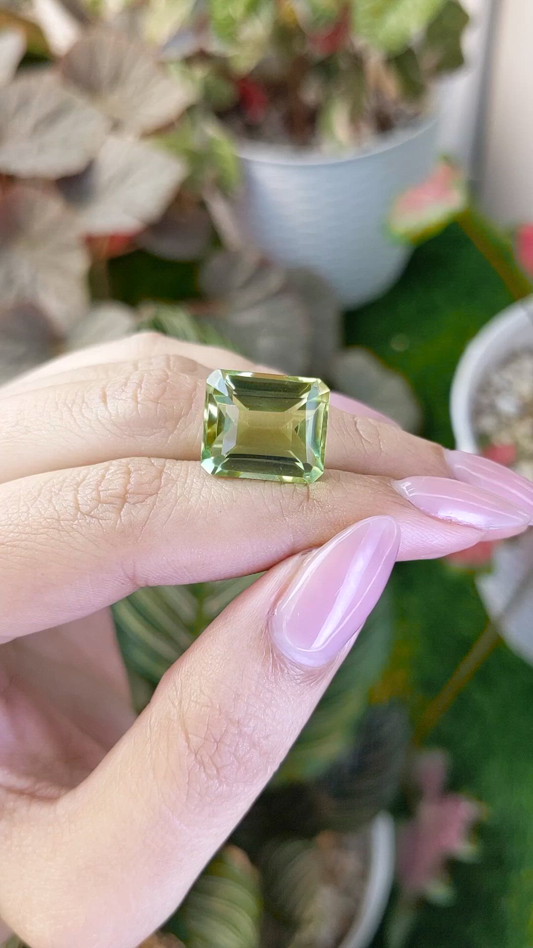 14.59 Ct. Yellowish Green Prasiolite from Madagascar Size Video