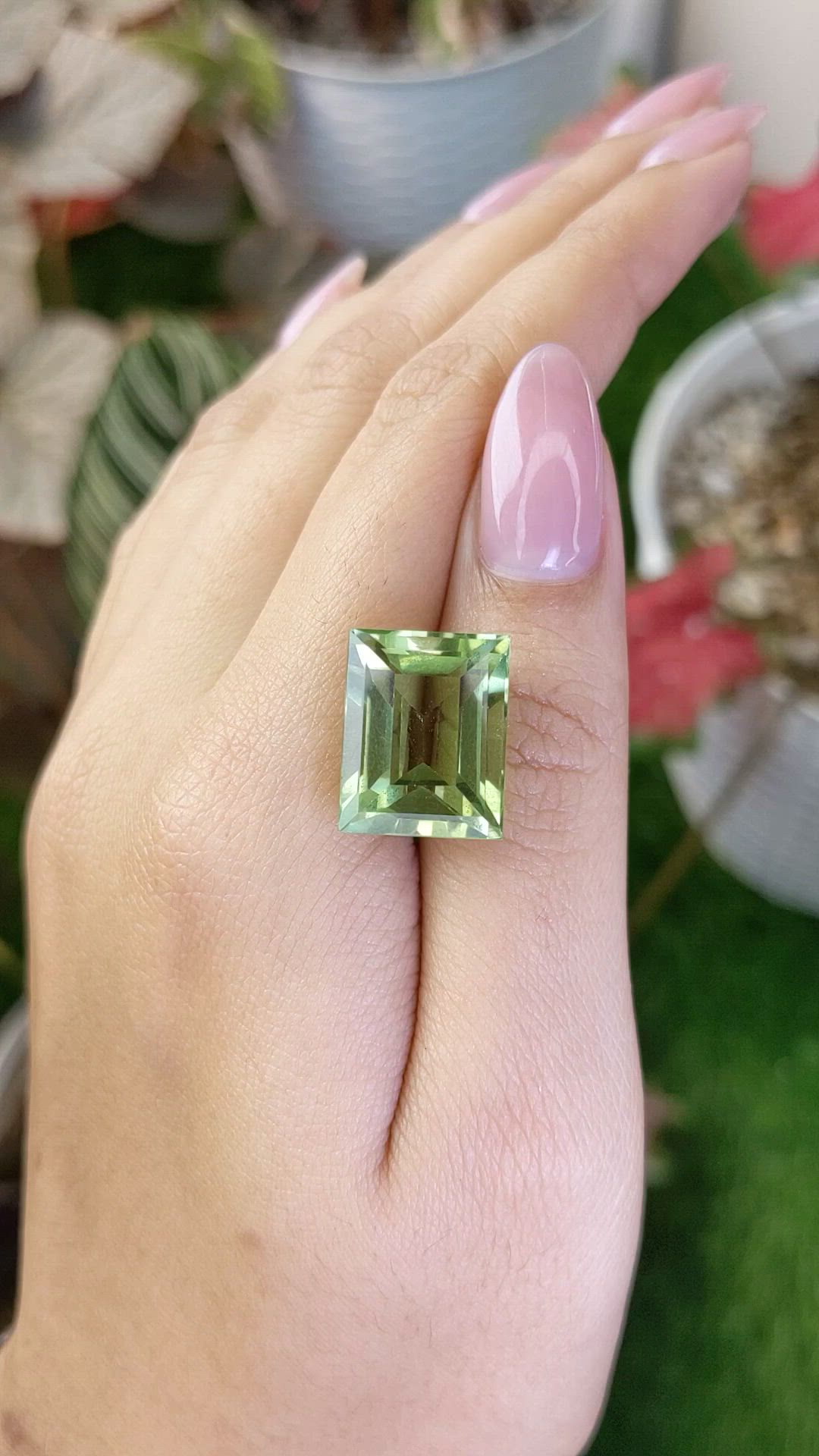 16.24 Ct. Yellowish Green Prasiolite from Madagascar Size Video