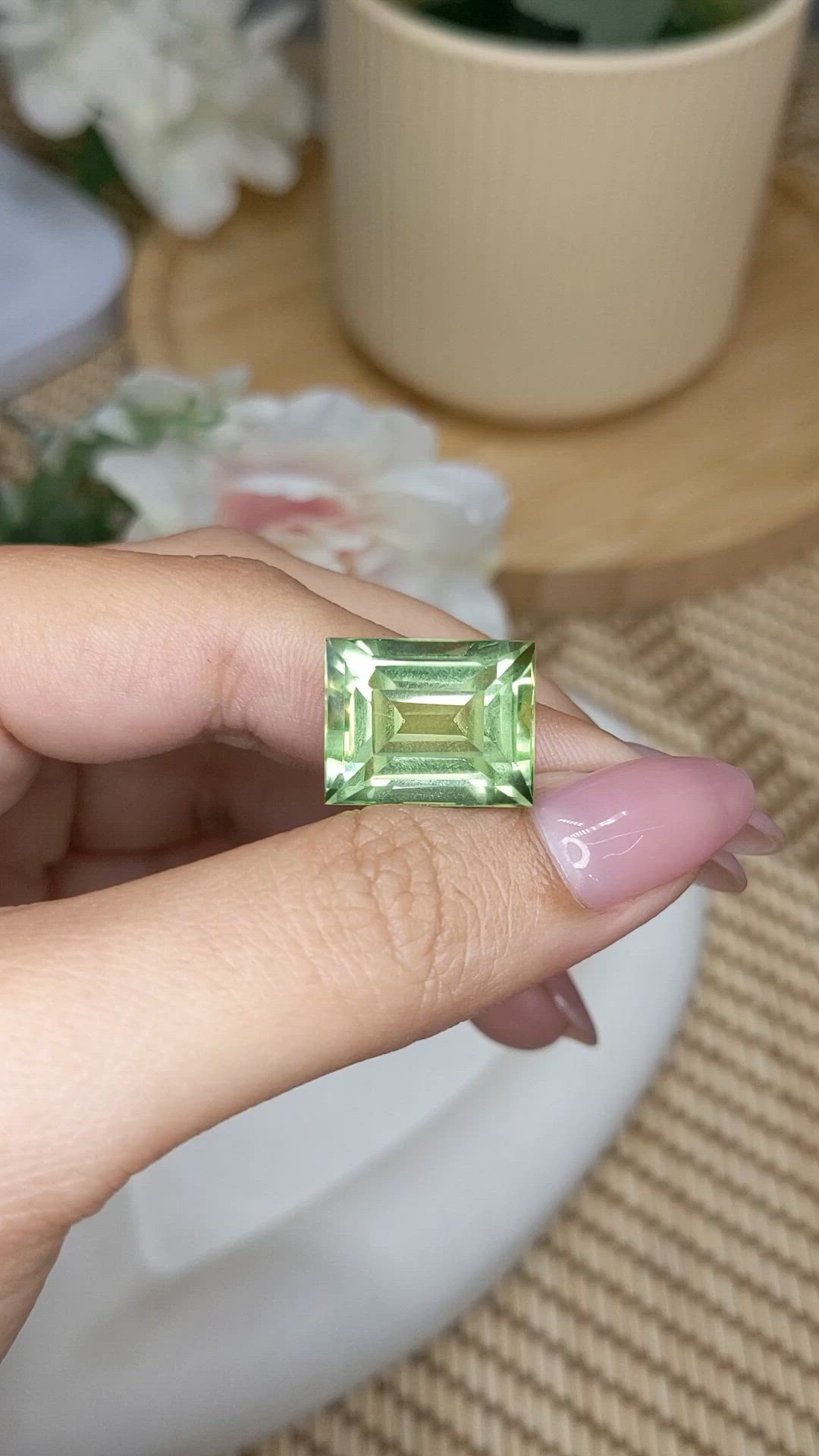 16.24 Ct. Yellowish Green Prasiolite from Madagascar Size Video