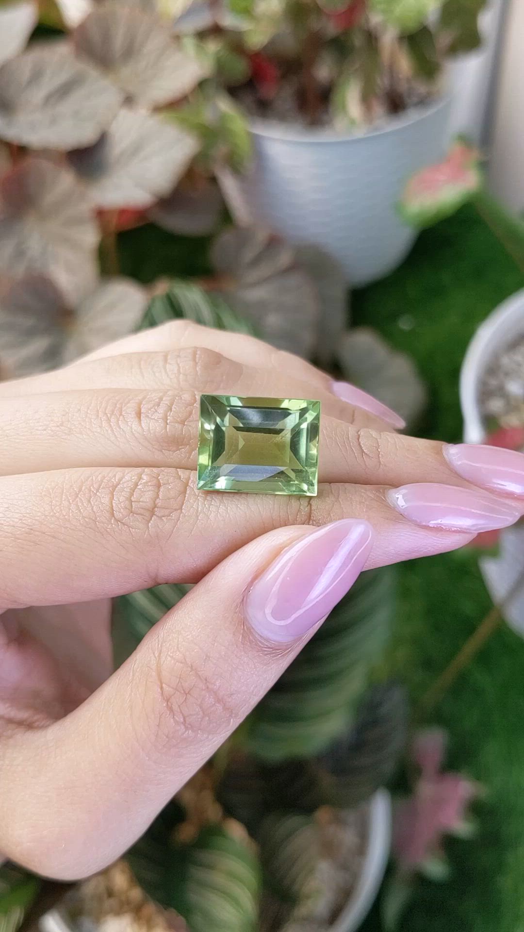 16.24 Ct. Yellowish Green Prasiolite from Madagascar Size Video