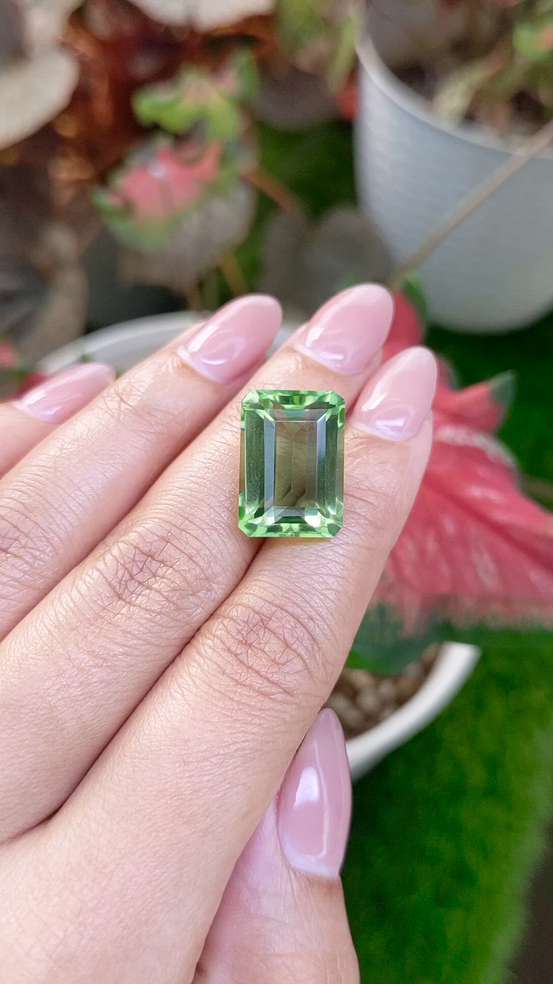 15.69 Ct. Yellowish Green Prasiolite from Madagascar Size Video