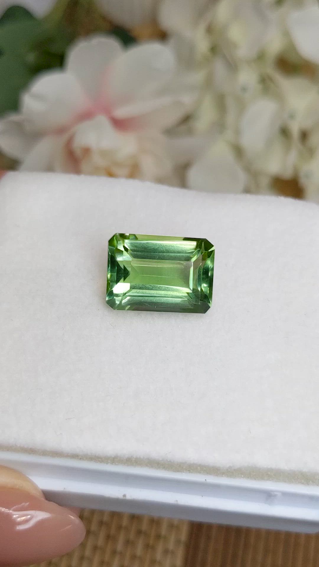 15.69 Ct. Yellowish Green Prasiolite from Madagascar Size Video