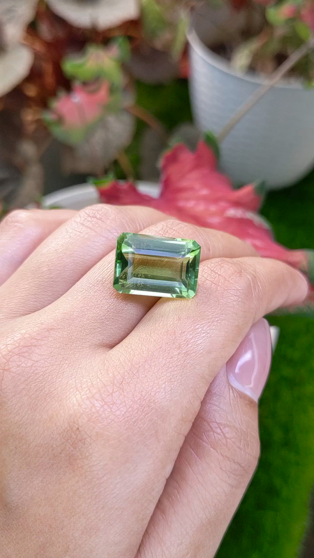 15.69 Ct. Yellowish Green Prasiolite from Madagascar Size Video