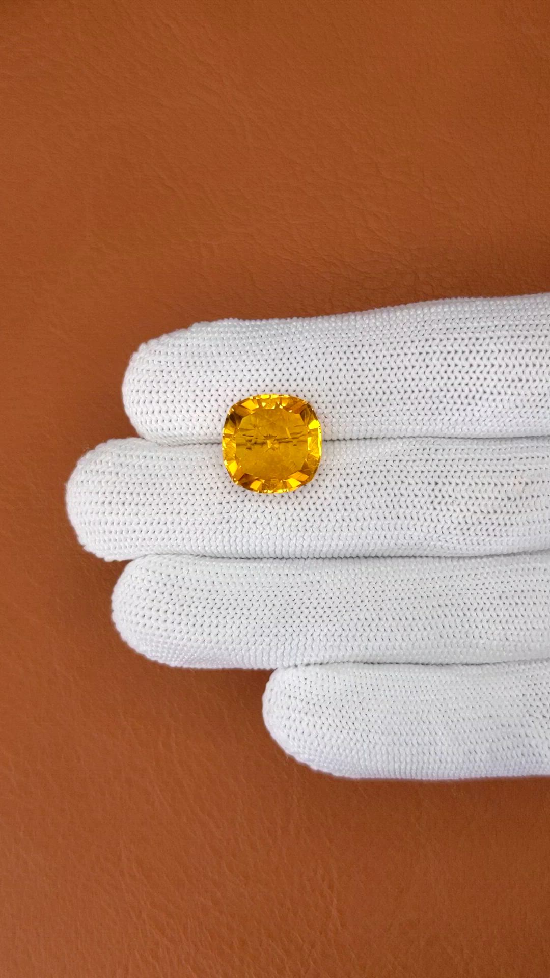 8.40 Ct. Yellowish Orange Citrine from Ceylon (Sri Lanka) Size Video