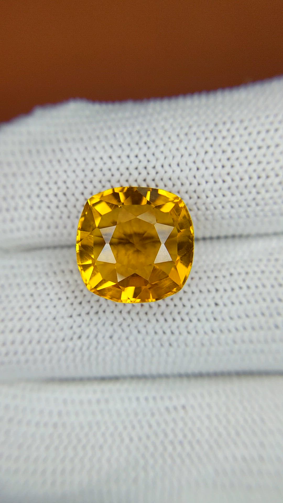 8.40 Ct. Yellowish Orange Citrine from Ceylon (Sri Lanka) Size Video