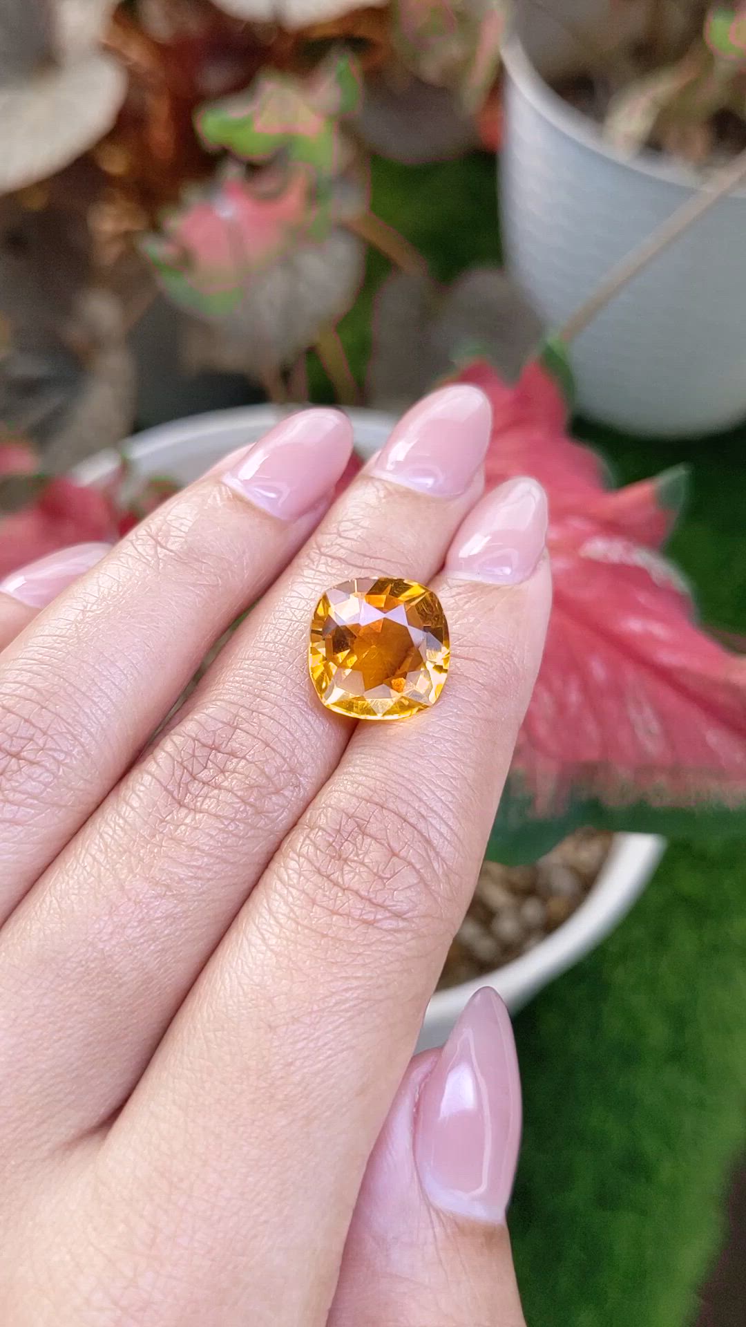 8.40 Ct. Yellowish Orange Citrine from Ceylon (Sri Lanka) Size Video