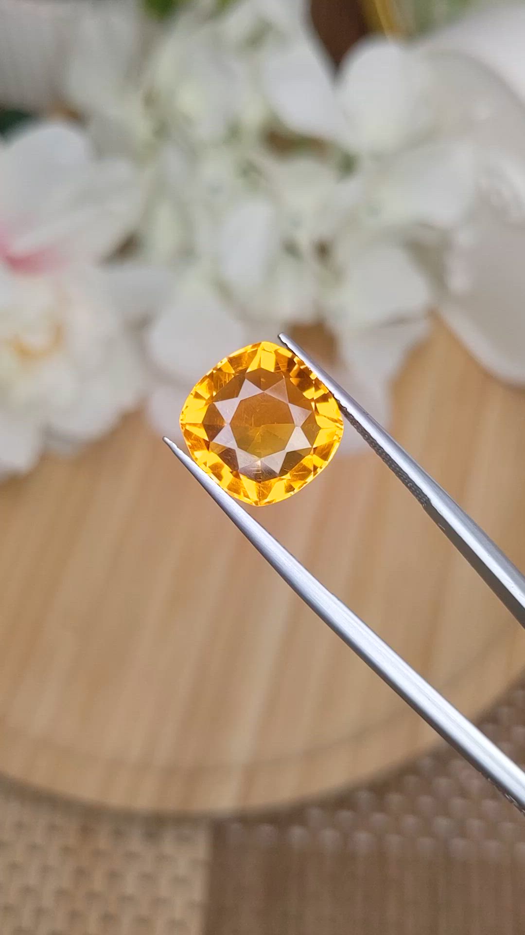 8.40 Ct. Yellowish Orange Citrine from Ceylon (Sri Lanka) Size Video