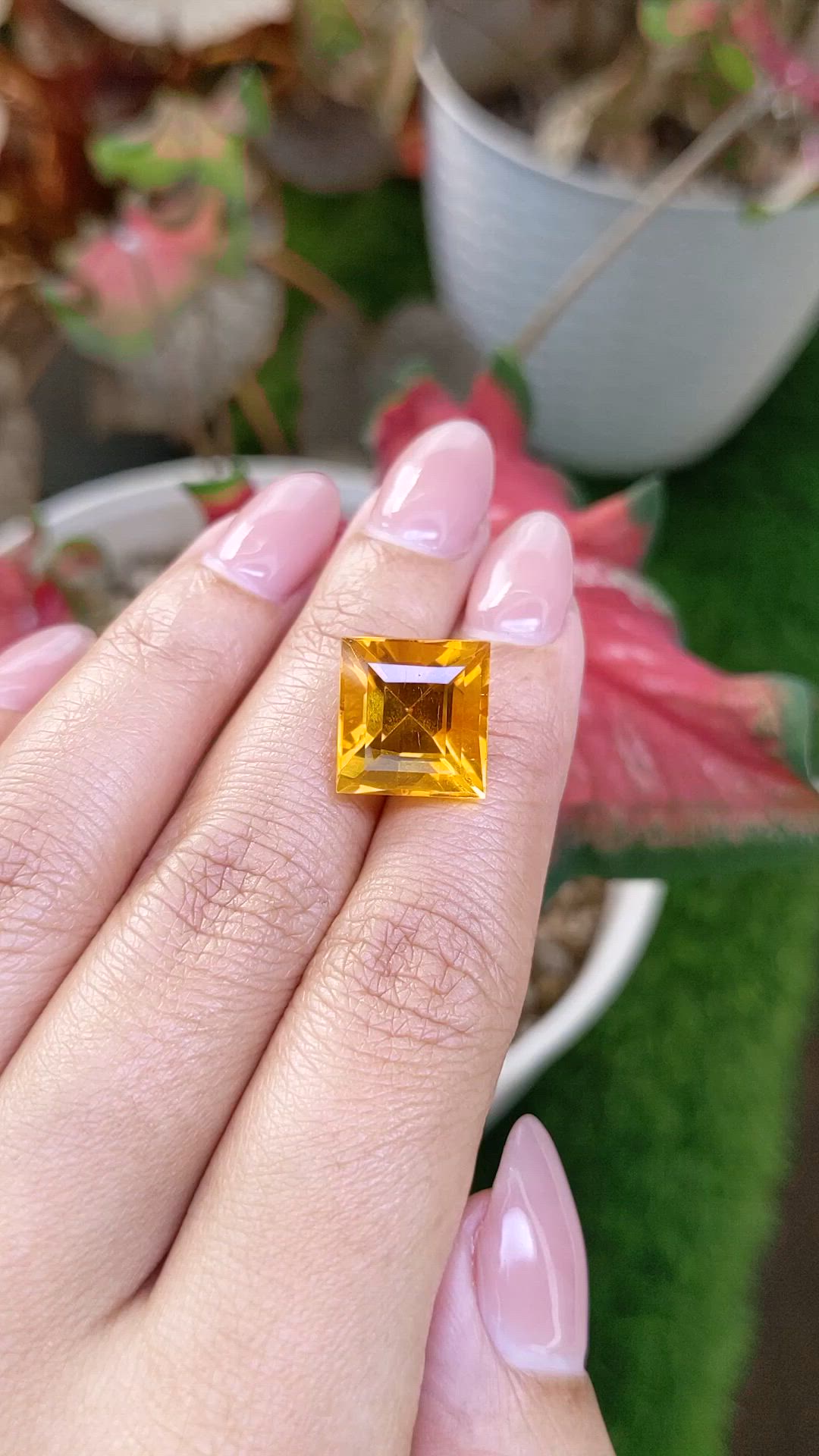 9.49 Ct. Yellowish Orange Citrine from Ceylon (Sri Lanka) Size Video