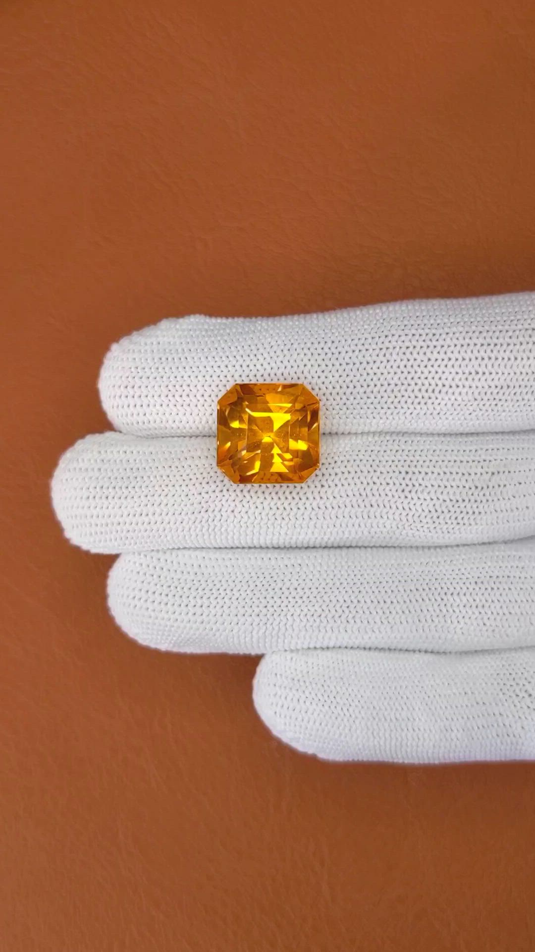 12.64 Ct. Orange Citrine from Ceylon (Sri Lanka) Size Video