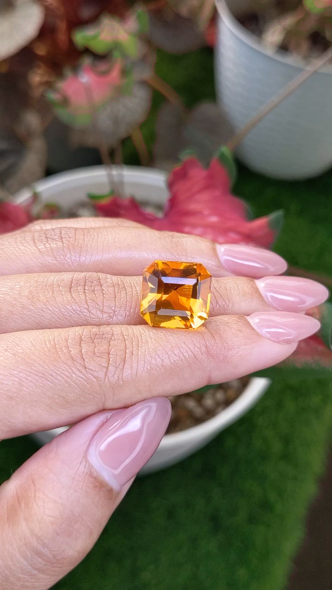 12.64 Ct. Orange Citrine from Ceylon (Sri Lanka) Size Video