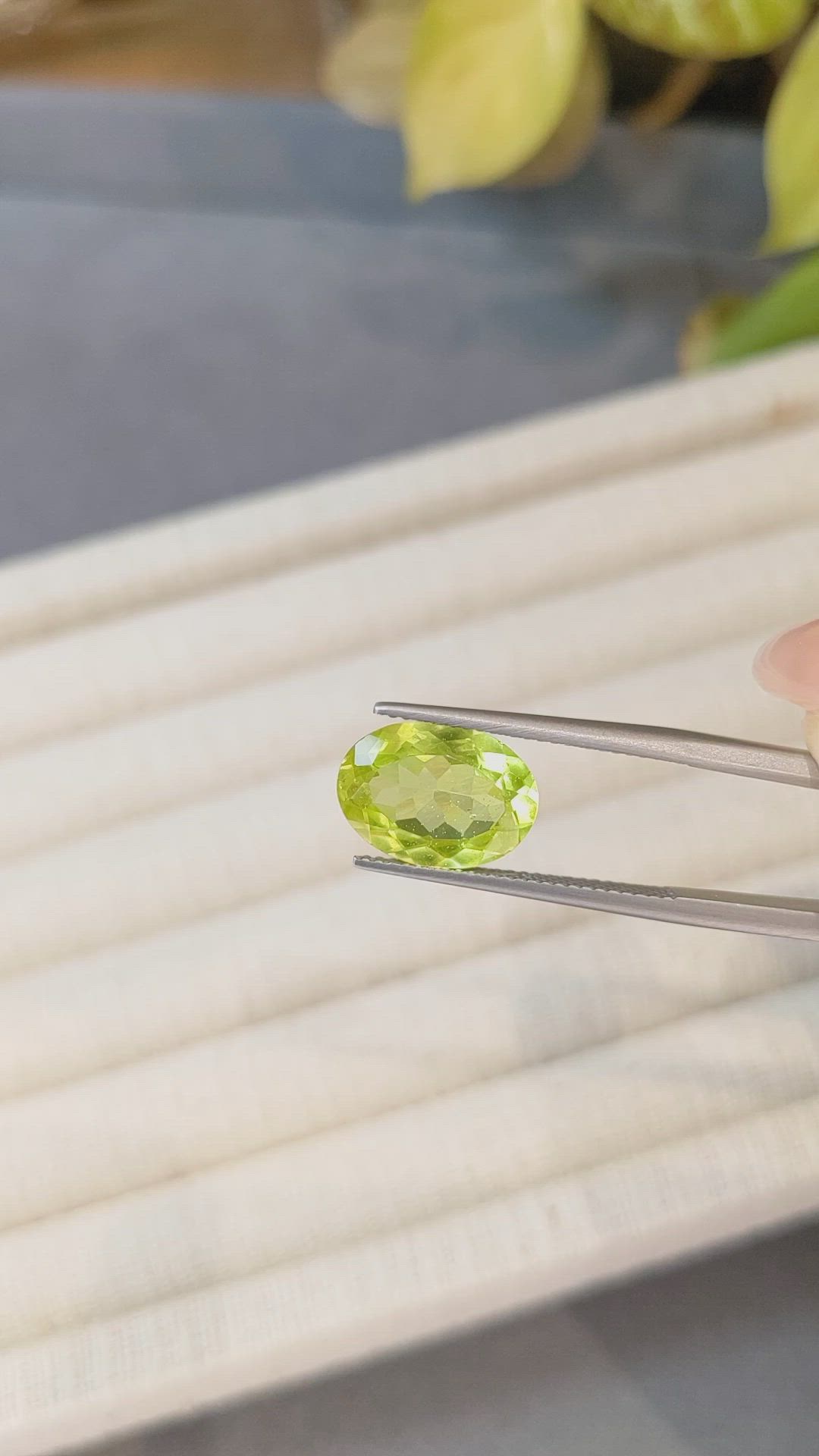 6.20 Ct. Yellowish Green Chrysoberyl from Ceylon (Sri Lanka) Size Video