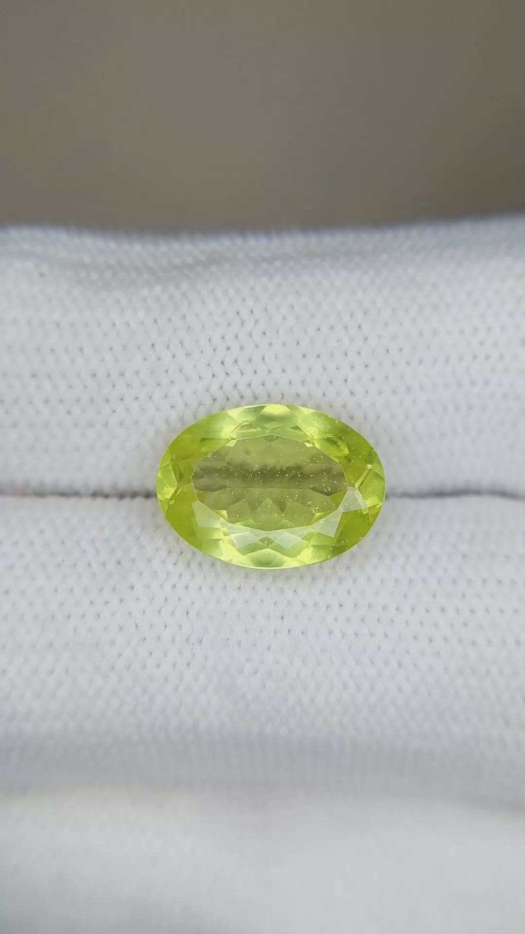 6.20 Ct. Yellowish Green Chrysoberyl from Ceylon (Sri Lanka) Size Video