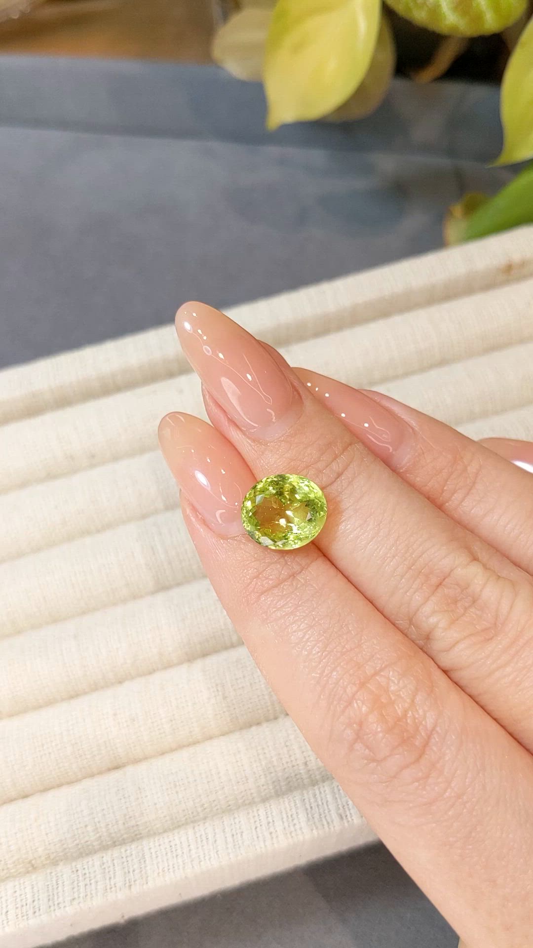 6.24 Ct. Yellowish Green Chrysoberyl from Ceylon (Sri Lanka) Size Video