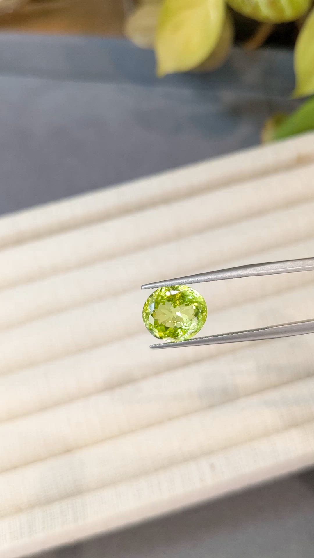 6.24 Ct. Yellowish Green Chrysoberyl from Ceylon (Sri Lanka) Size Video