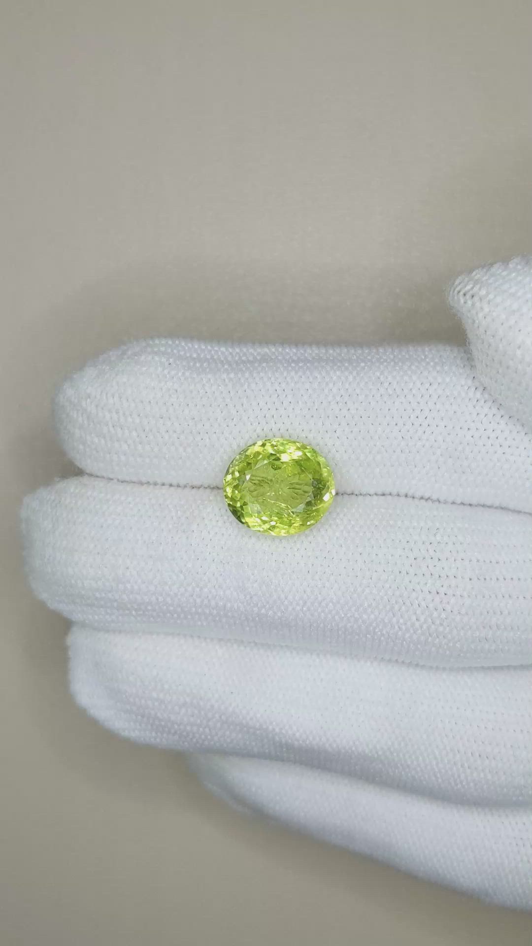 6.24 Ct. Yellowish Green Chrysoberyl from Ceylon (Sri Lanka) Size Video