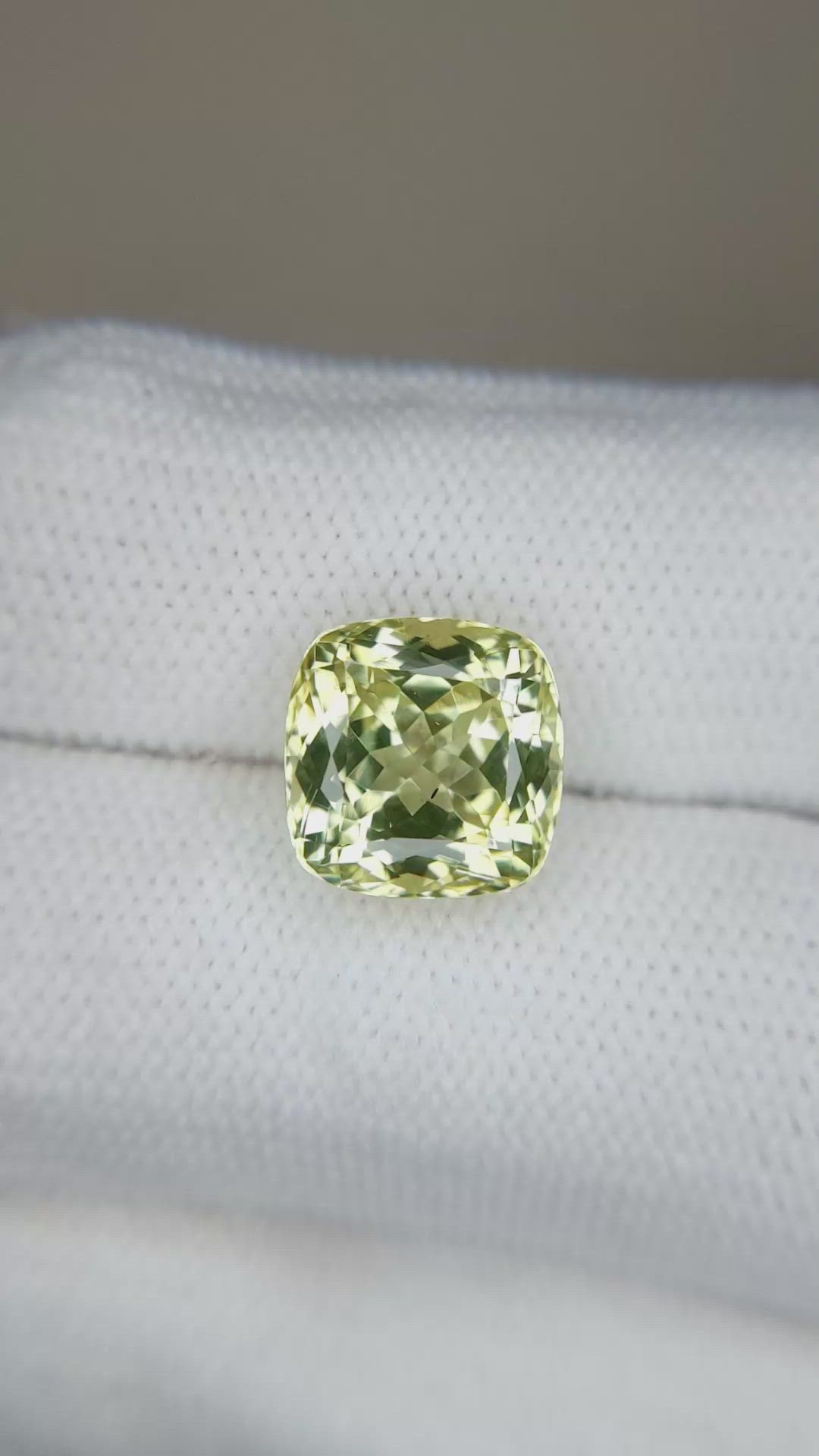 5.97 Ct. Greenish Yellow Chrysoberyl from Ceylon (Sri Lanka) Size Video