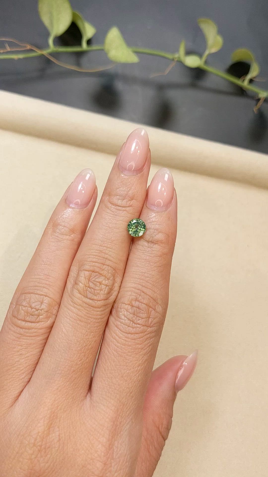 1.22 Ct. Green Zircon from Ceylon (Sri Lanka) Size Video